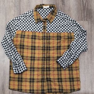 Promesa Men's Plaid Shirt - Black, White, and Mustard